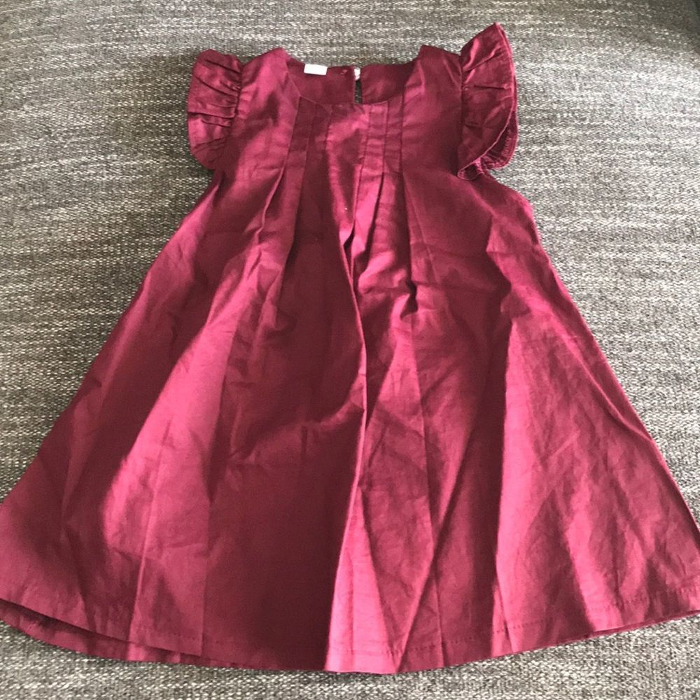 Toddler girl burgundy dress